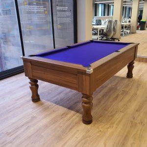 New 7x4 Streaky Walnut Turned Leg Pool Table